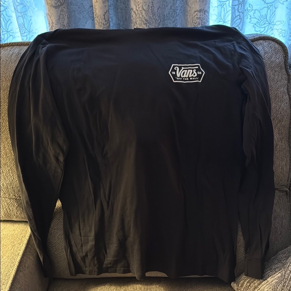 Vans Black Long Sleeve Tee with Logo